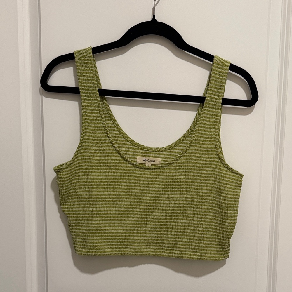 Madewell Green Striped Women's Cropped Top
